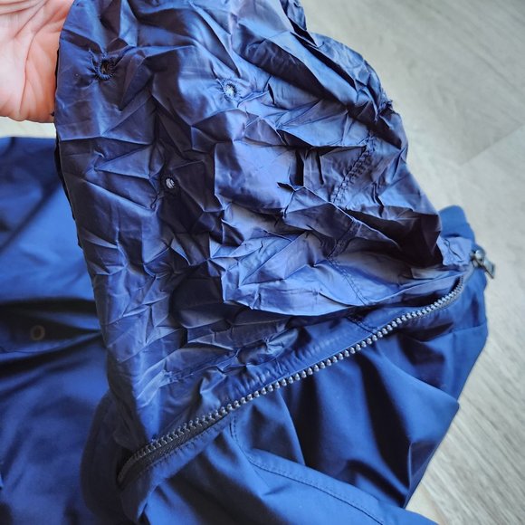 Polo Ralph Lauren Windbreaker Hooded Jacket Rip-Knit Collar Vented Zip-Up Navy - Picture 9 of 12